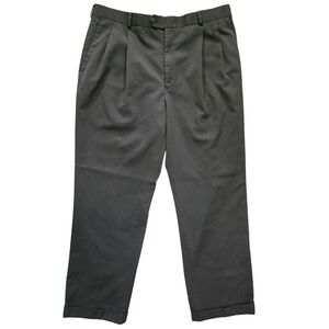 Stafford Essentials Mens 40x32 Dress Pants Black Pleated Classic Fit Business